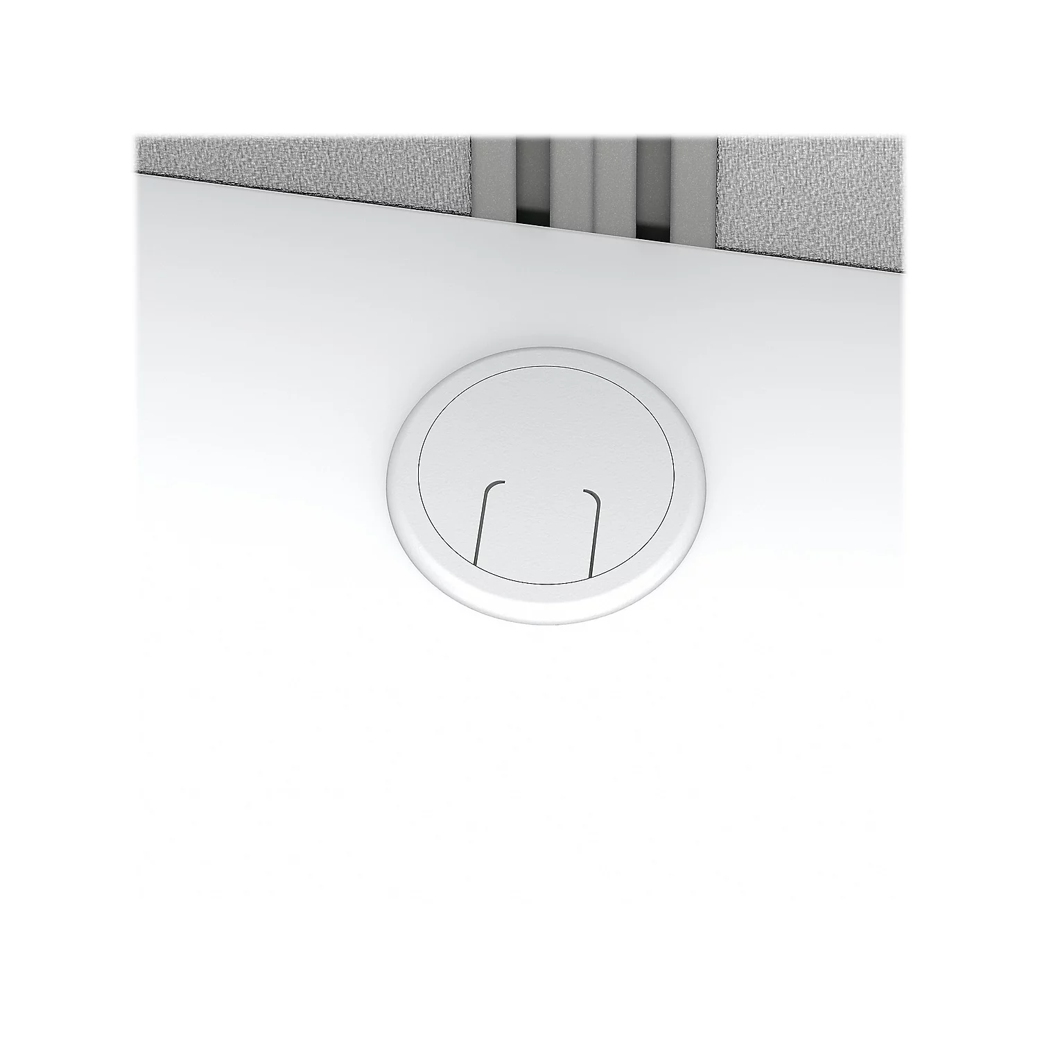 Easy Office 60W Cubicle Desk with 45H Closed Panels in White - Engineered Wood