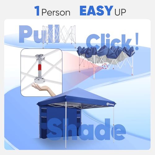 Sekey 10x10 Pop Up Canopy with One Push Setup-Easy Up Canopy with 99% UV Blocking - Instant Outdoor Sun Shade for Events, Parties, Camping- Commercial Gazebo with Weight Bags,Wind Proof&Waterproof