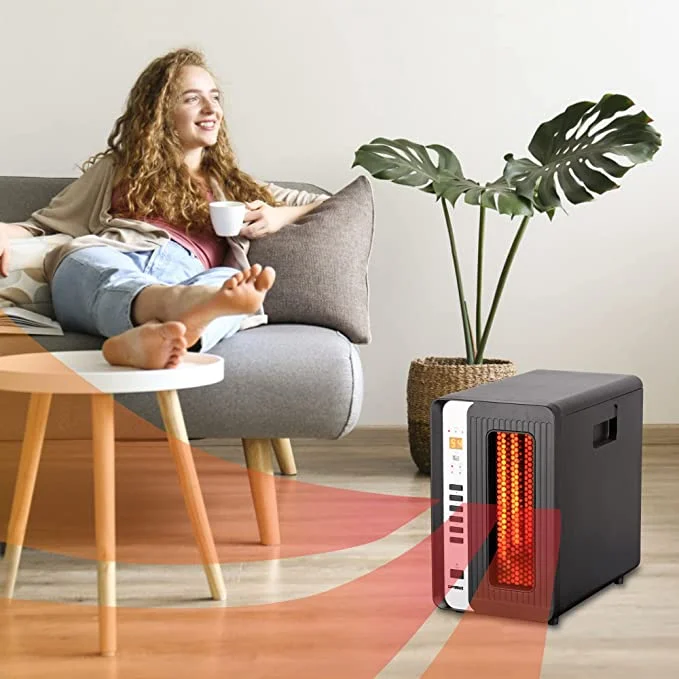 Optimus H-8013 Electric Infrared Quartz Space Heater with LED Display and Remote