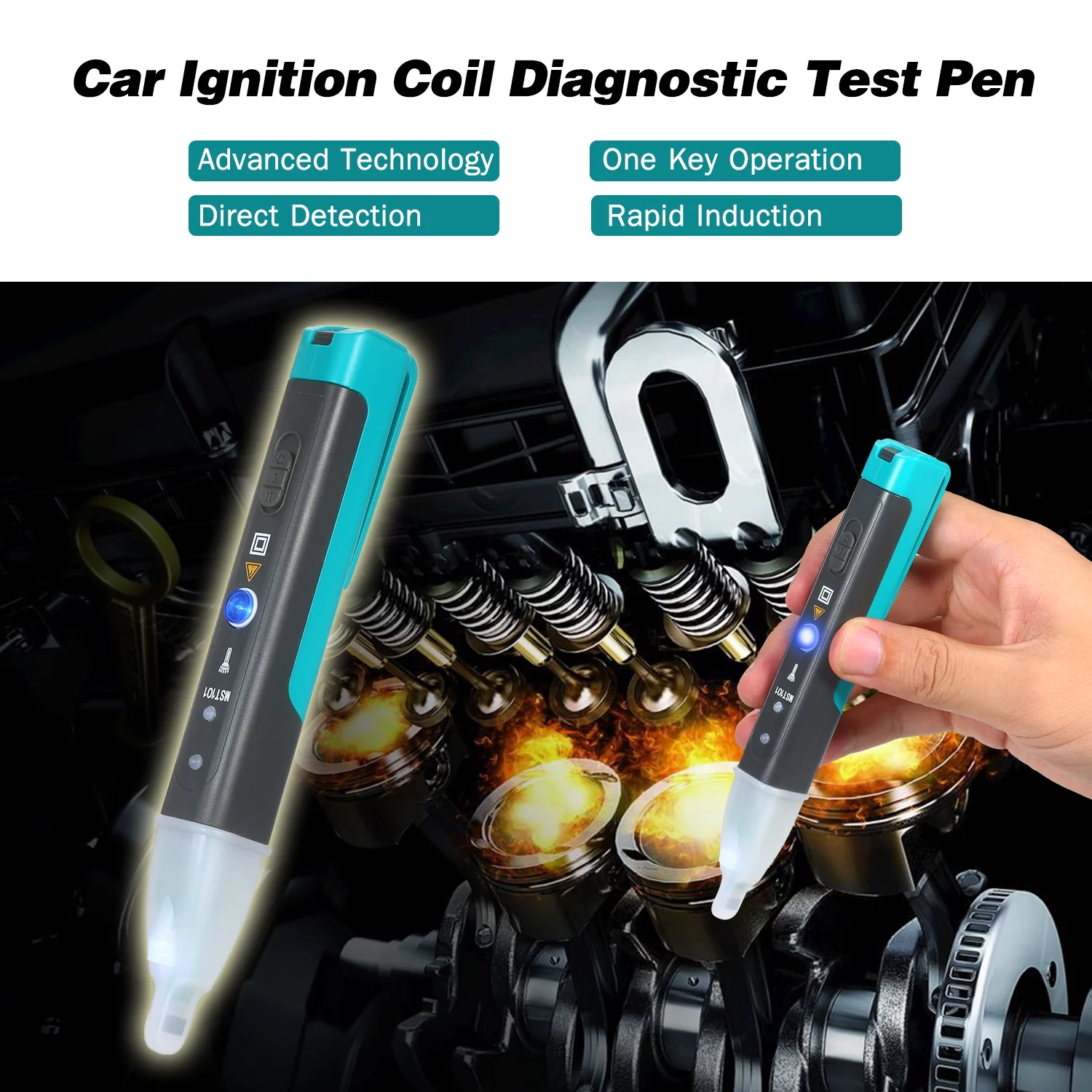Romacci Automotive Non-dismantle Electronic Faults Detector Automotive Electric-Magnetic Indicator Ignition Tester Car Ignition Coil Diagnostic Tester Car Fault Detector