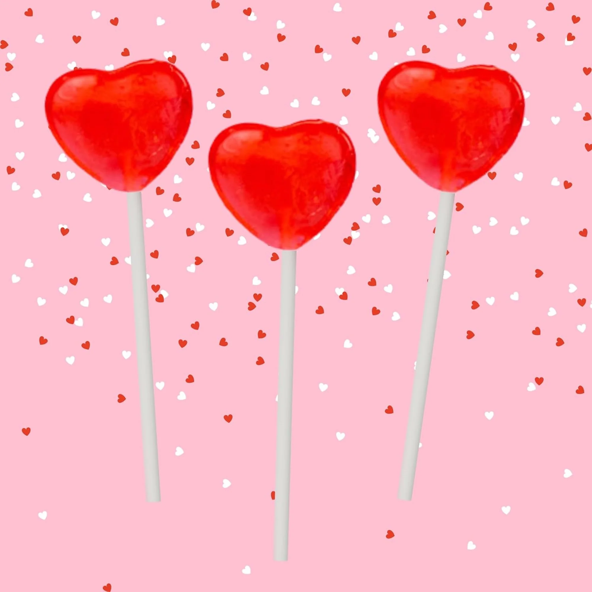 Valentines Day Bulk Heart Lollipops, Case of 12 Bouquets, 1.98 Ounces per Lollipop