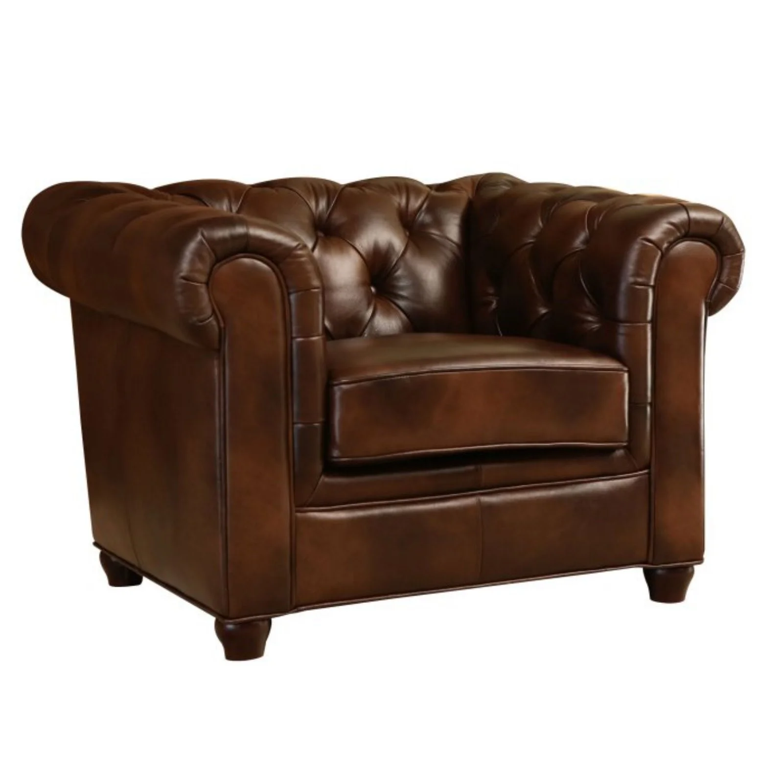 Abbyson Royale Leather Chesterfield Armchair