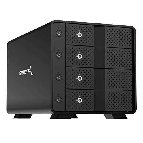 SABRENT USB 3.2 5-Bay 3.5” SATA Hard Drive Docking Station, Trayless Design, USB-C 10Gbps, Independent Power Switches, Locking Bays, Aluminum Cooling, Compatible with Windows Mac Linux (DS-SC5B)