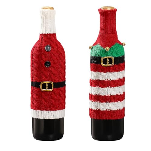 Christmas Wine Bottle Cover – Funny Decorations & Party Table Decoration – Champagne Bottle Sweater – New Year Holiday Party Gift – Wine & Champagne Cover for Xmas Present