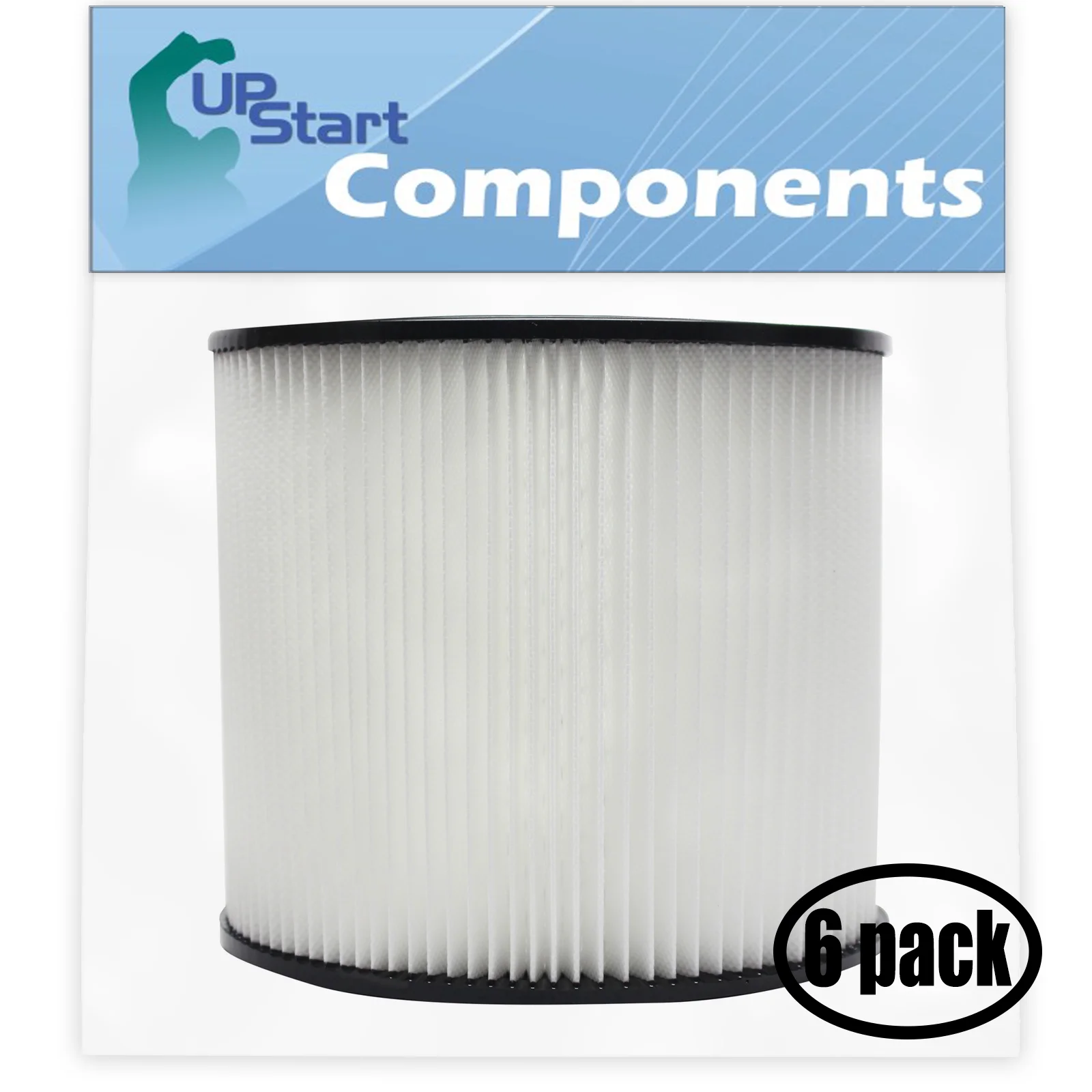 6-Pack Replacement for Shop-Vac Lowe's Wet/Dry Vac LB650C Vacuum Cartridge Filter - Compatible with Shop-Vac 90304 Cartridge Filter
