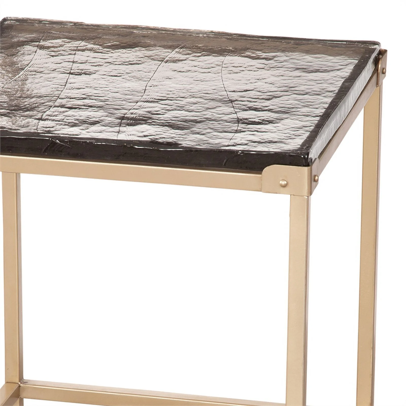 Marisa Cast Glass End Table in Gold