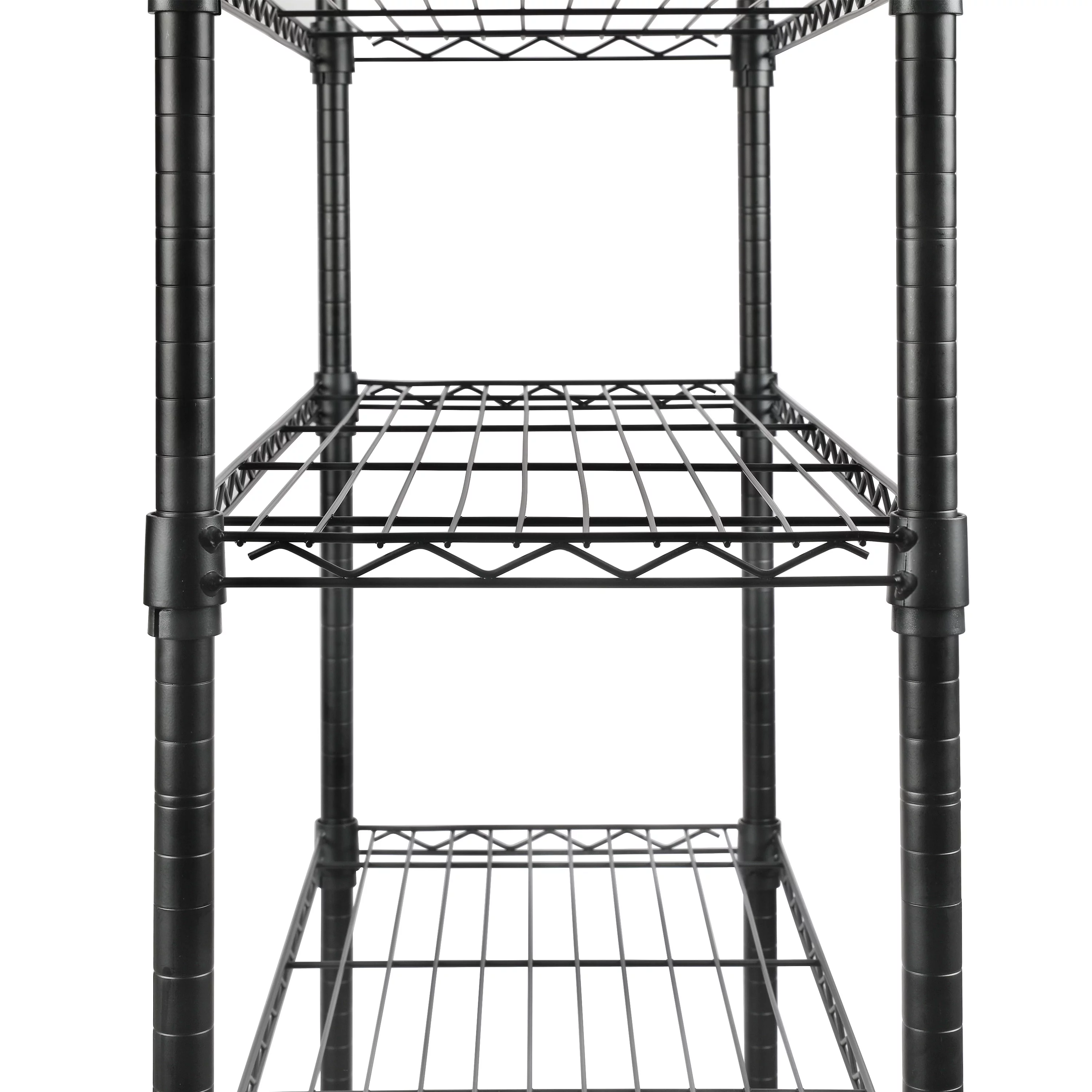 Hyper Tough 4 Tier Wire Shelf Unit, Black, 1400 lb. Capacity