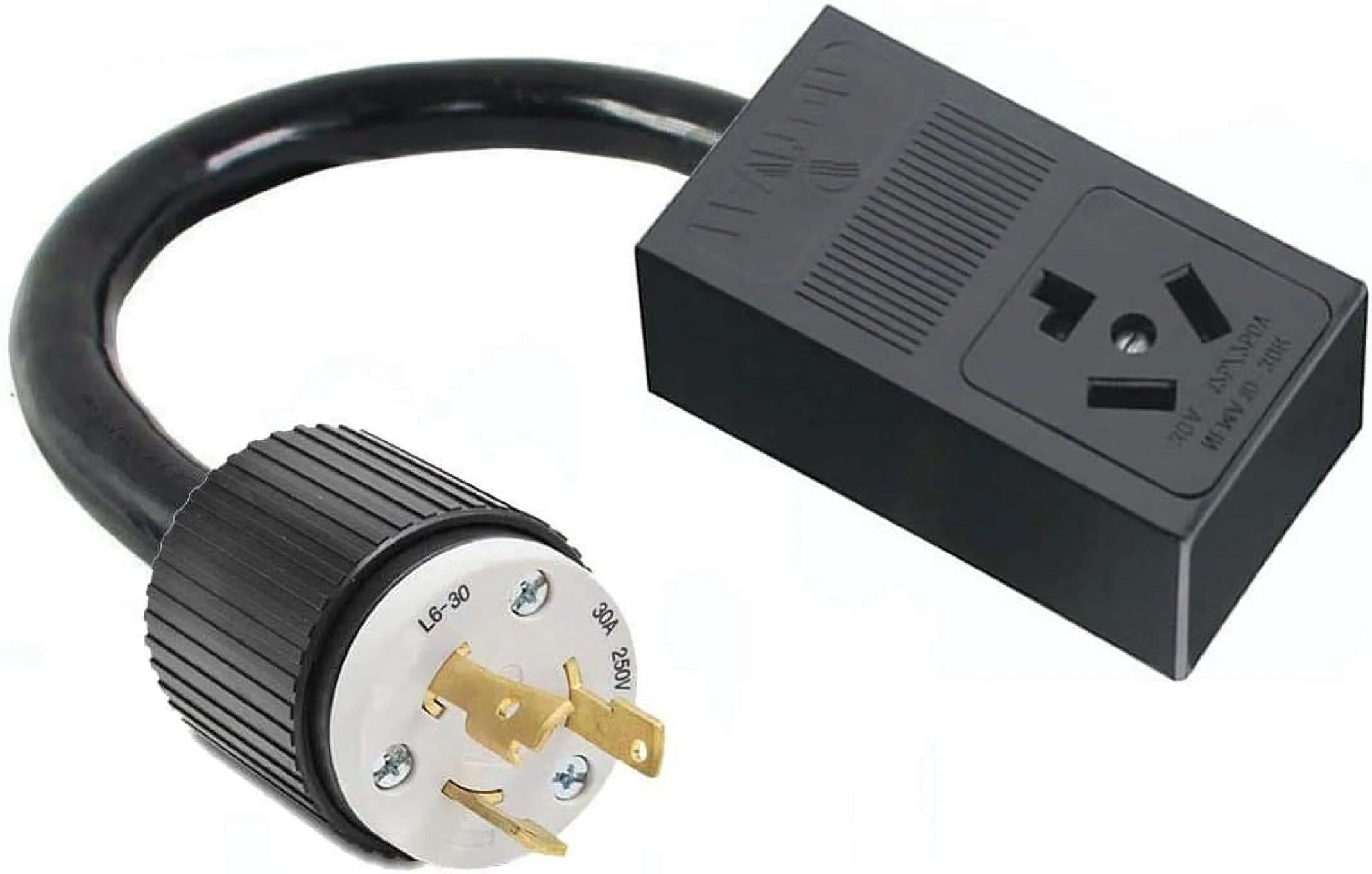 Lock Male 3-Pin Plug To 10-30R 3-Prong Dryer Female Receptacle NEMA Power Cord Adapter