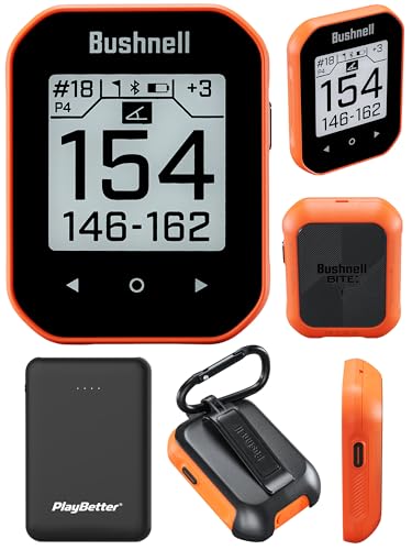 Bushnell Phantom 3 (Orange) Slope Golf GPS Handheld Bundle - Touchscreen, Auto Course & Hole Recognition, Auto-Prompt Score Entry with PlayBetter Portable Charger, Belt Clip & Carabiner