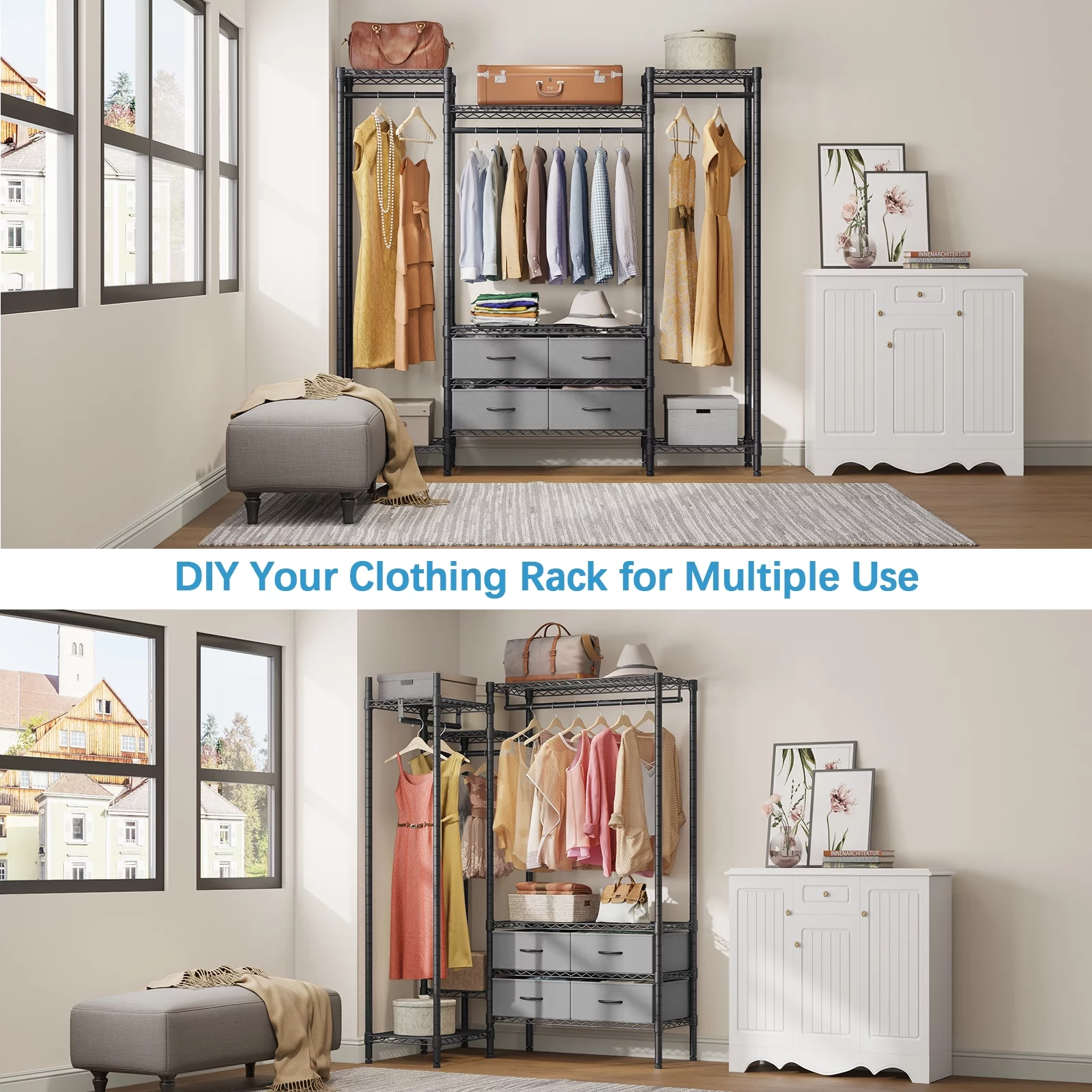 VIPEK V20i Wire Garment Rack Heavy Duty Clothes Rack Metal Clothing Rack, Black