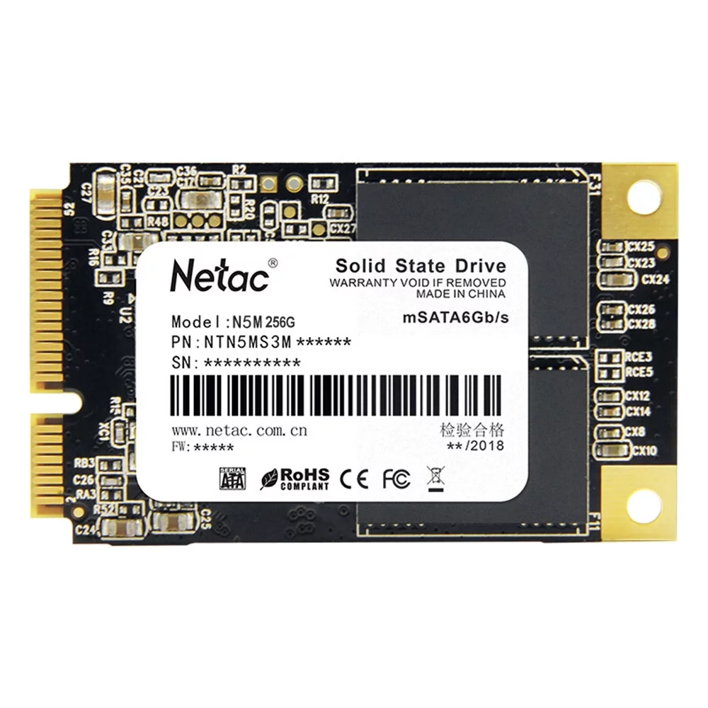 Netac High-speed Transmission Solid State Drive - 256GB mSATA SSD for Wide Compatibility, Small Compact Design