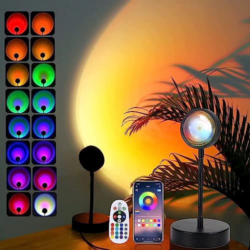 Sunset Lamp Projector Led Lights for Bedroom Night Light RGB Lights Sun Sunlight Sunrise Lamp 10w 360° Rotation Mood Lighting Home/Room Decor Christmas Gifts for Women,Desktop Multicolor