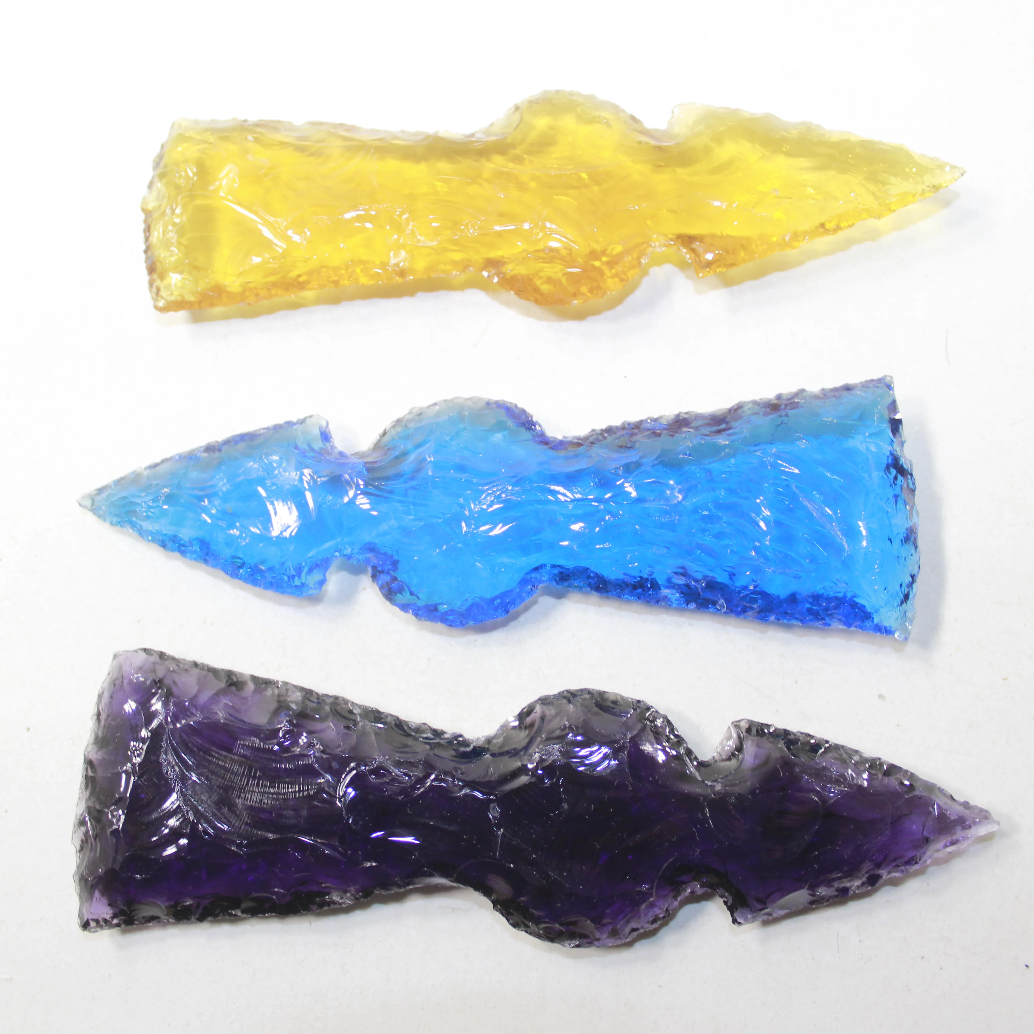 3 Glass Ornamental Tomahawk Heads #1425  Ax Axe Hatchet