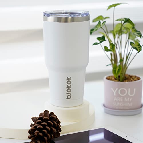 BJPKPK Insulated Tumbler 20 oz Stainless Steel Coffee Travel Thermal Cup With lids And Straws,Light Pink