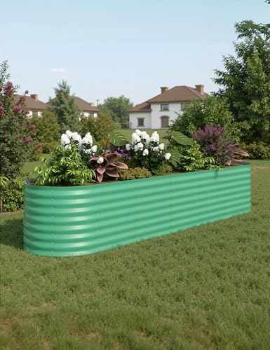 10x4x1.5ft Raised Garden Bed,Galvanized Raised Planter Boxes Outdoor with Easy Assembly, Large Garden Bed for Vegetables, Fruits, Flower,Raised Garden Bed,Beige