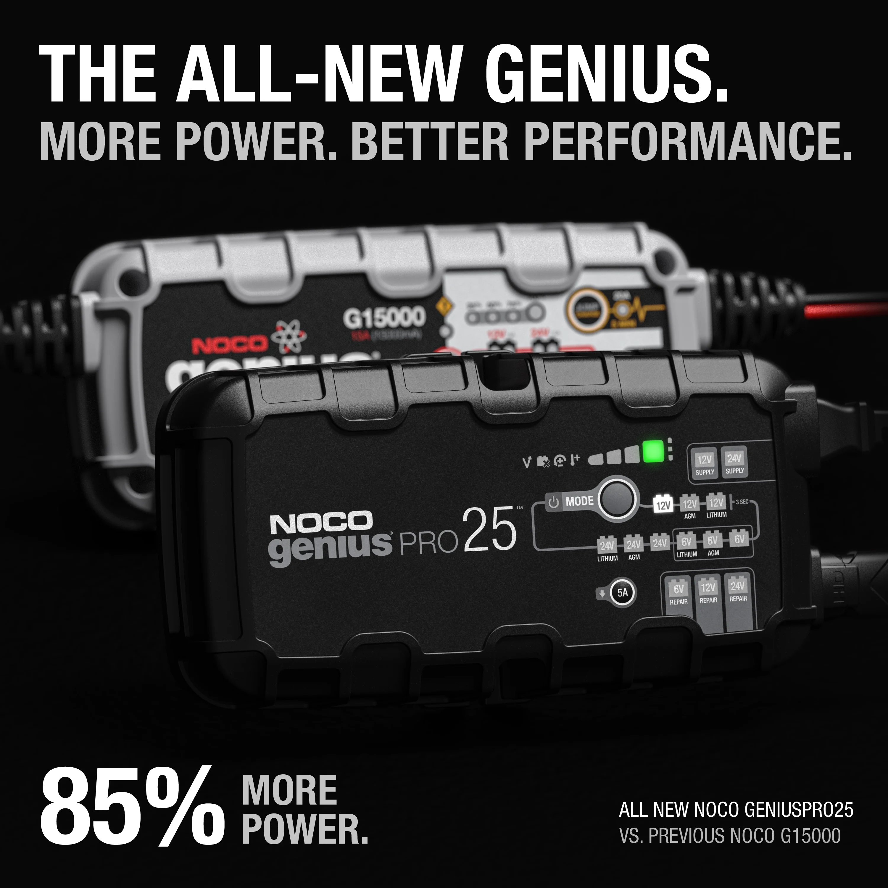 NOCO GENIUSPRO25 25A 6V/12V/24V Professional Smart Battery Charger and Maintainer