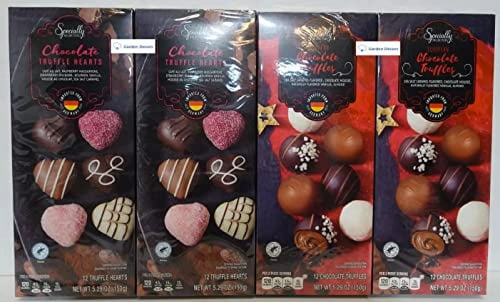 Specially Selected Chocolate 12 Truffle & European 12 Chocolate Truffles 5.29Oz 150G (Four Boxes)