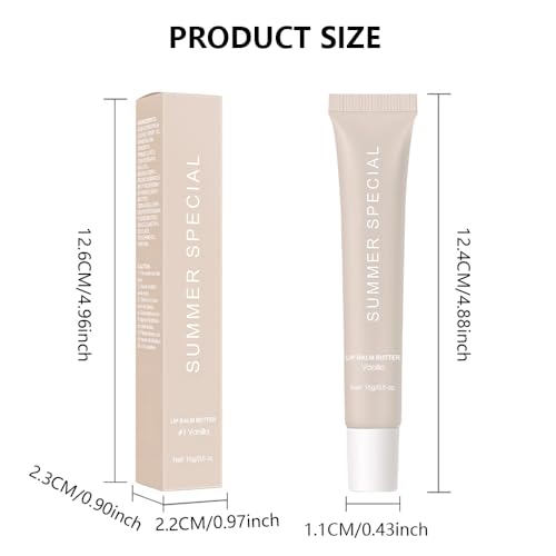 4 PCS Summer Special Lip Butter Balm – Ultra-Hydrating Lip Care with Shea Butter & Olive Oil, Soothes Dry Lips with Natural Tint & Gloss Effect, Lip Plumper Moisture & Light Lip Stain Finish