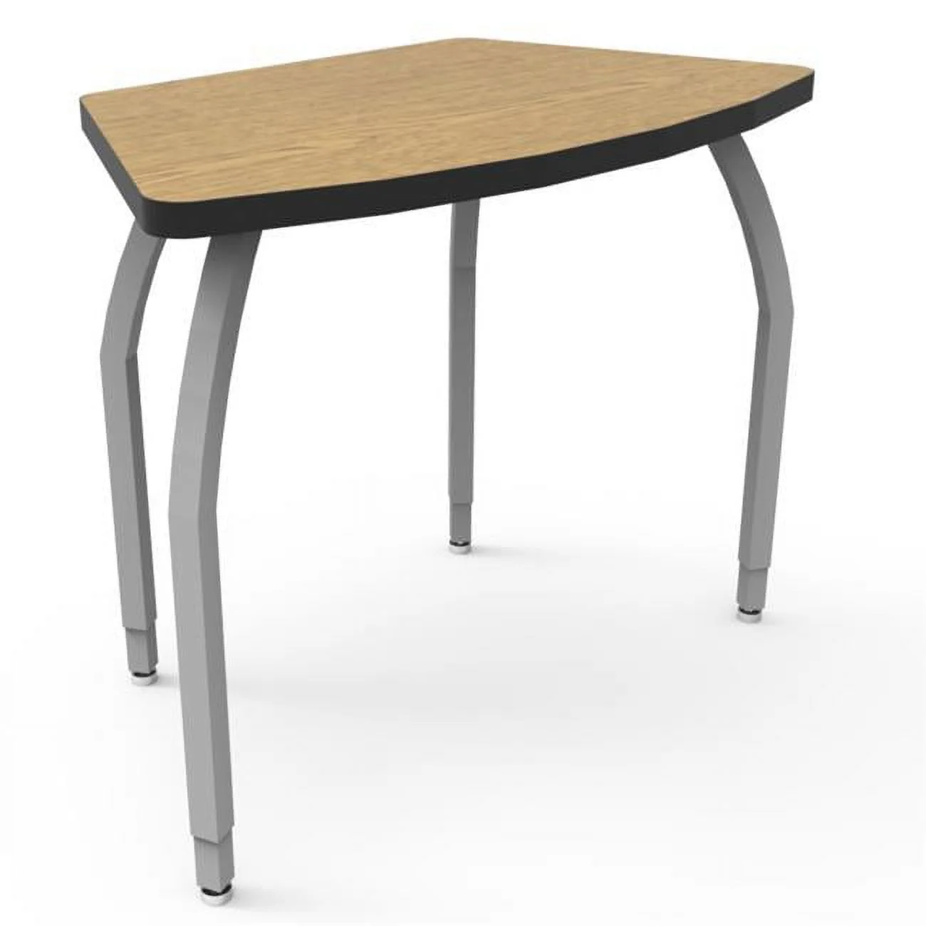 Wisconsin Bench ELO7500-EJASS-32 Elo Echo Desk with Bannister Oak Laminate & 4 Junior Adjustable Smooth Silver Legs - 21-26 x 36 x 20 in.