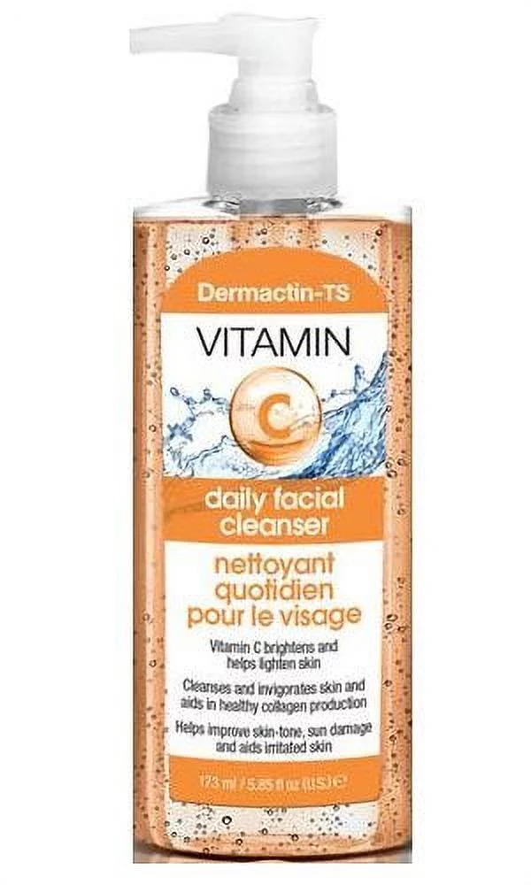 Dermactin-TS Daily Facial Cleanser with Vitamin C 5.85 oz. (Pack of 3) - for Sun Damaged & Irritated Skin, Brightens & Lightens Skin, Cleanses & Invigorates Skin, Improves Skin-Tone
