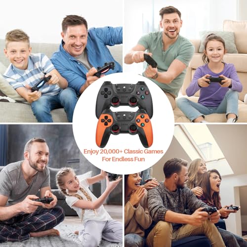 20000+ Games,2025 Retro Home Game Console Wireless Double Handle PSP Arcade Double TV Game Console Plug and Play Video Game Stick, HDMI Output TV(64G)