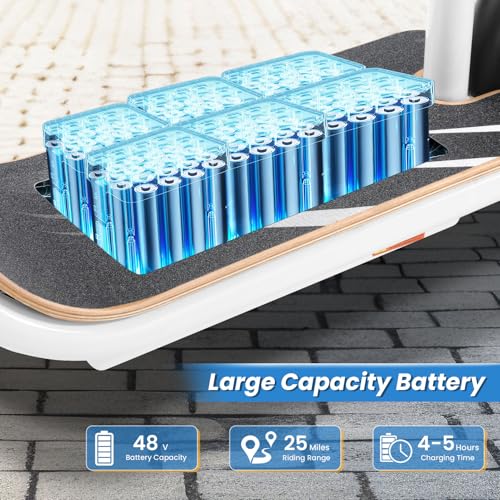 Caroma Peak 500W/800W/1200W Electric Scooter with Seat, 30 Miles Max Range Electric Scooter Adults&Teens, 48V Large Battery, 20MPH Top Speed Foldable Ebike, Adjustable E-Bike with Basket&Kid Seat