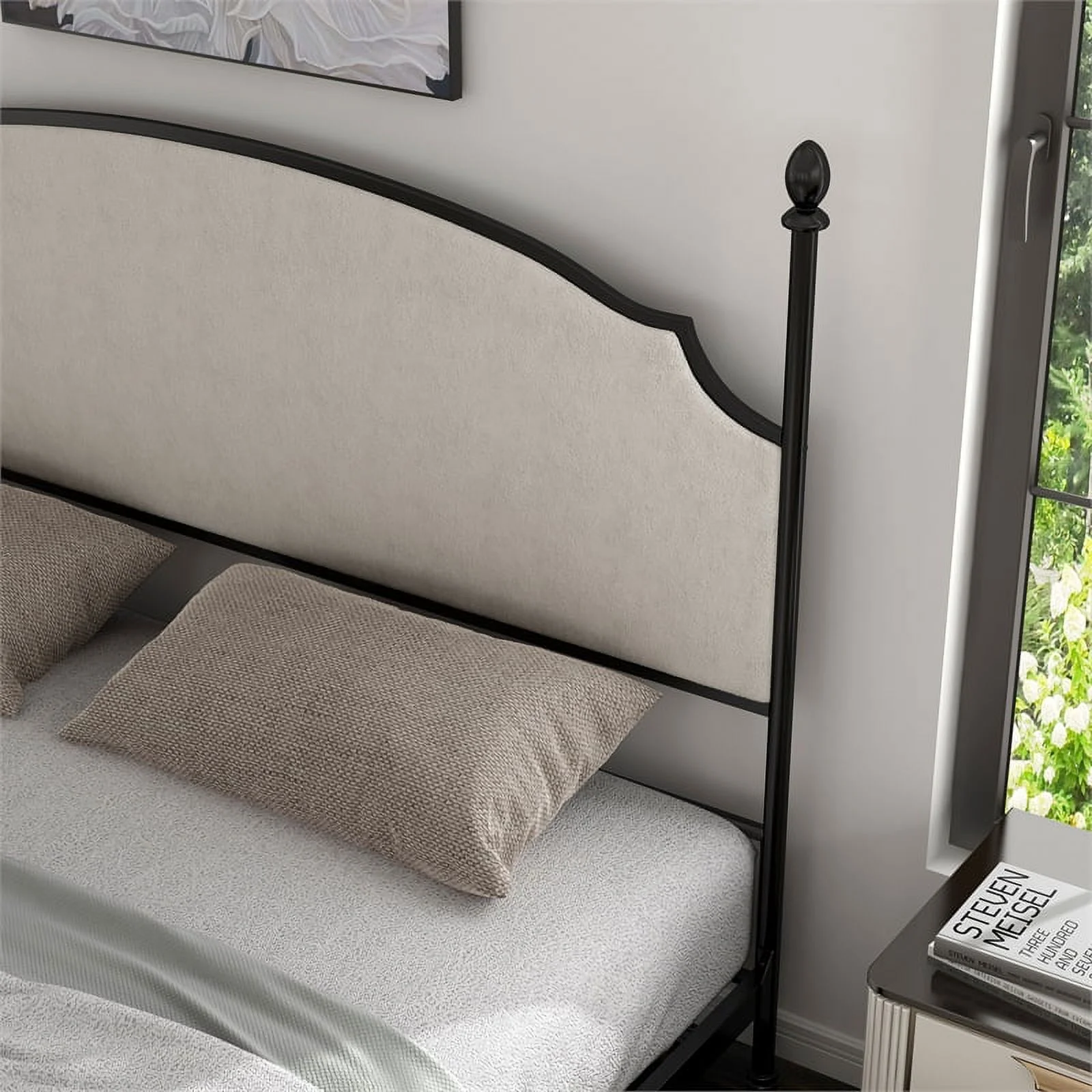Furniture of America Dahlia Transitional Gunmetal Metal King Bed