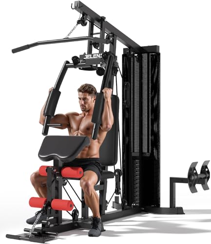 Home Gym, Multifunctional H11 Home Gym Equipment, Workout Station with 150LBS Weight Stack, Exercise Equipment with Pulley System for Full Body Training