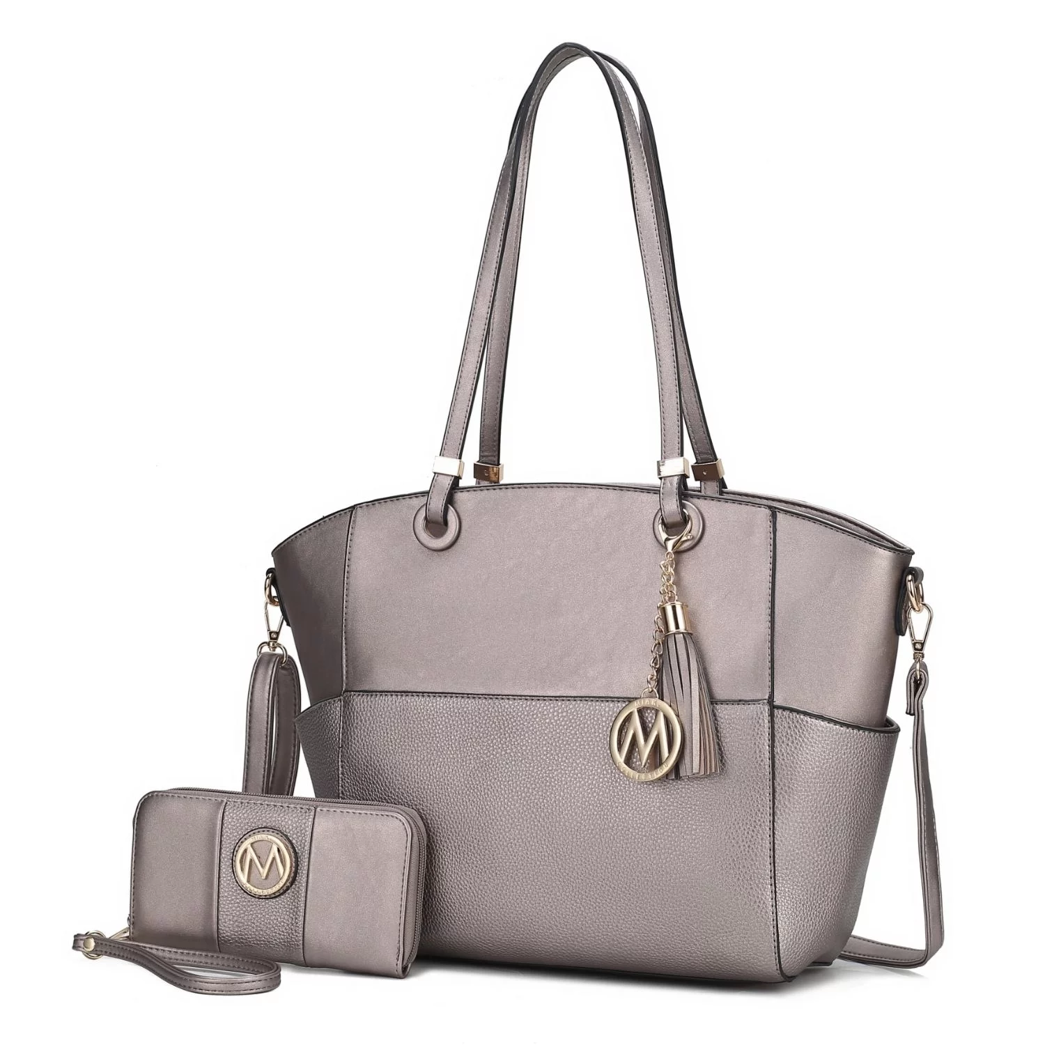 Prisha Vegan Leather Womens Tote Bag with Wallet - 2 pieces by Mia K