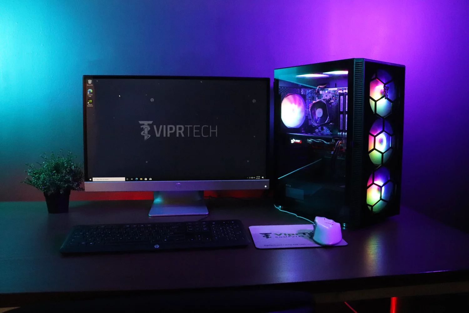 ViprTech.com Ultimate Gaming PC Desktop Computer - Intel i5 4th Gen, AMD Radeon RX 580 8GB, 16GB RAM, 1TB, VR Ready, Wifi, RGB Fans, 1 Year Warranty, Fast Ship, Windows 10 Pro