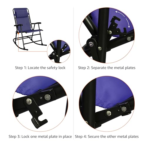 Amazon Basics Foldable Rocking Chair - Blue
