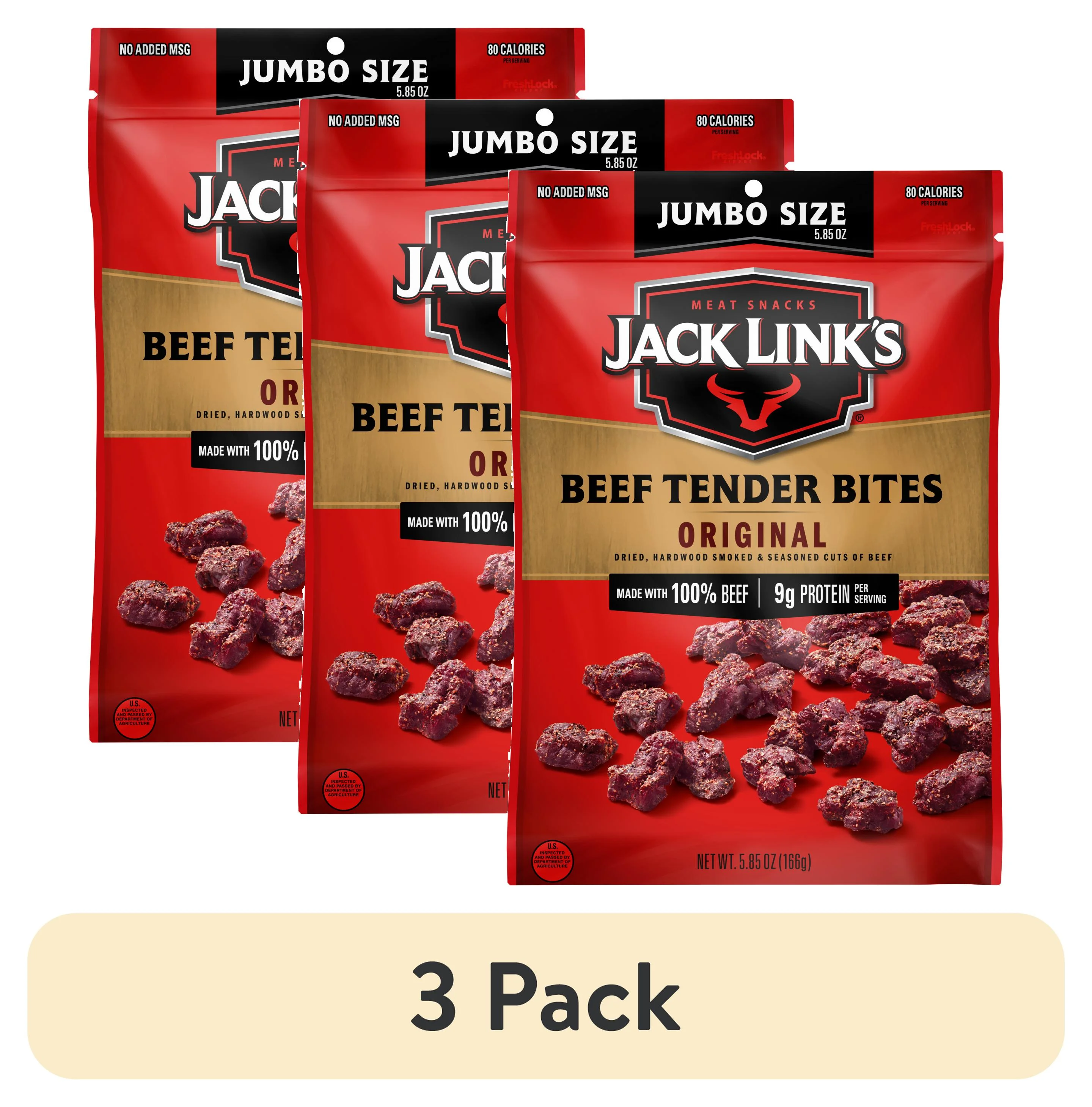 Jack Link's 100% Beef Original Tender Bites 5.85oz Resealable Bag