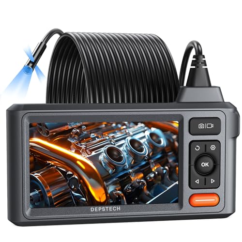 DEPSTECH 50ft Sewer Camera, 1080P HD Triple Lens Borescope, 5