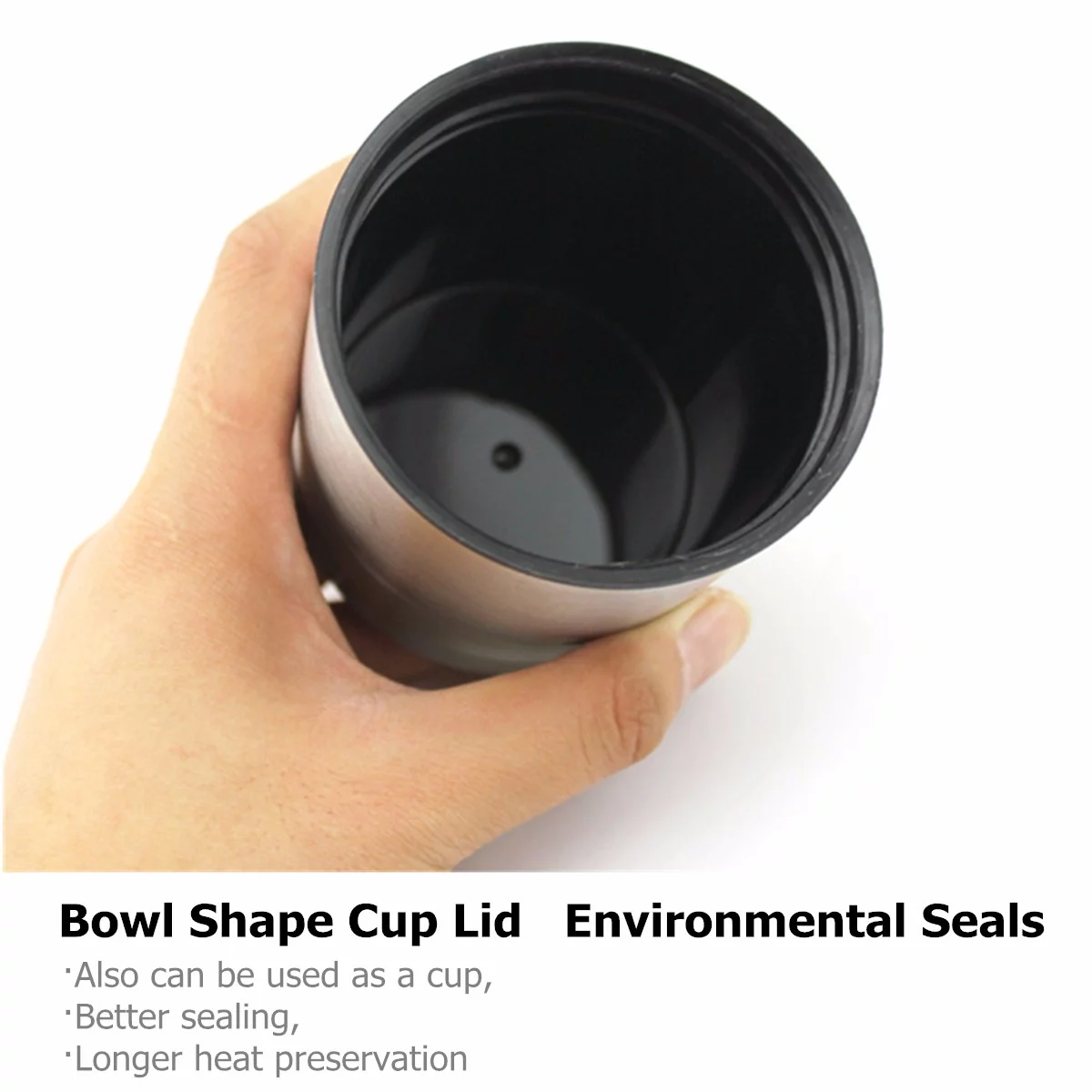 Stainless Steel 12V 500ml Car Auto Heating Cup, Electric Insulated Coffee Mug Kettle Boiler Water Heater Thermoses Vehicle Coffee Maker Tea Pot Travel Heater Cup Bottle, with Anti-Spill Lid