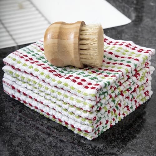 Ritz Pebble Bar Mop, Holiday Red-Green, 4 Towel Set