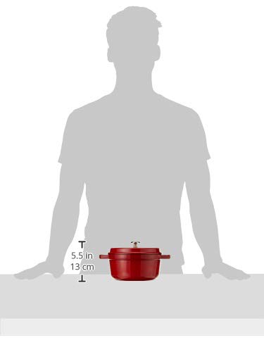 STAUB Cast Iron Dutch Oven 5.5-qt Round Cocotte, Made in France, Serves 5-6, Black Matte