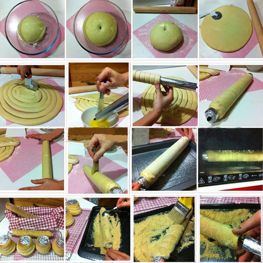 Techtongda Chimney Cake Roll Maker Chimney Toaster Cooking Bread Oven Bakery Ovens 16 Rollers Kitchen