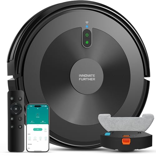 Robot Vacuum and Mop Combo: Robotic Vacuums 120 Mins Runtime & Alexa/APP Remote Control & Schedule Cleaning & Self-Charging, Slim Robot Vacuum Cleaner for Home Hard Floor, Low-Pile Carpet, Pet Hair