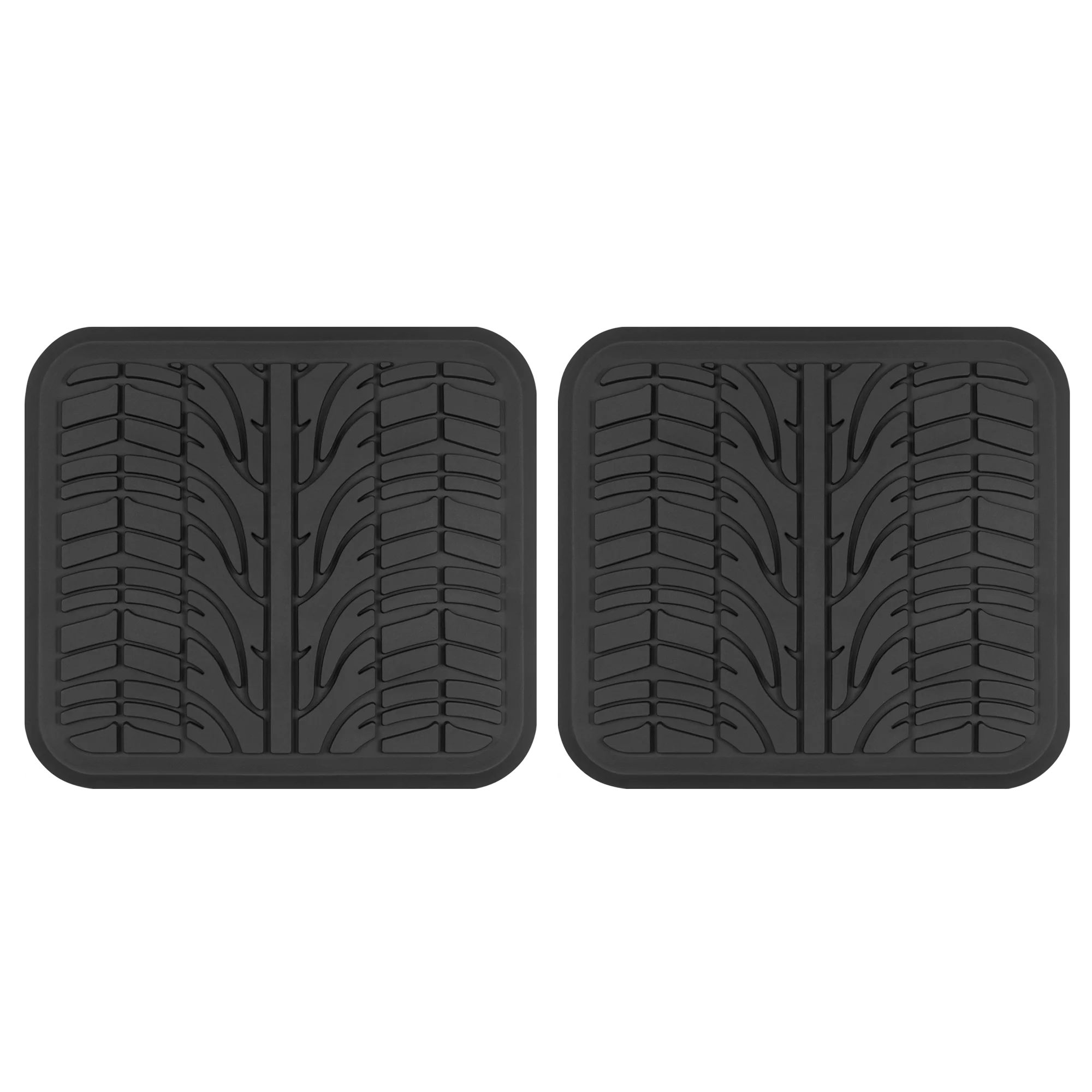 "Motor Trend Grand Prix Tire Tread Rubber Car Floor Mats for Autos SUV Truck & Van - All-Weather Waterproof Protection Rear Seat Liners, Trim to Fit Most Vehicles "