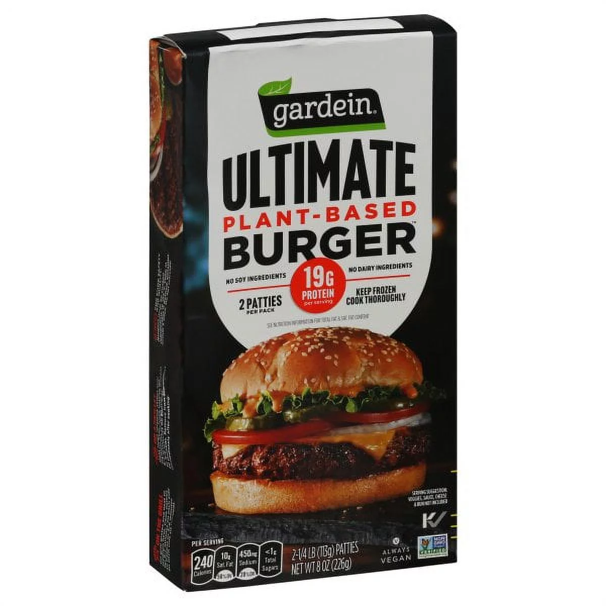 Gardein Ultimate Plant-Based Burger Patties, 1/4 lb, 2 count