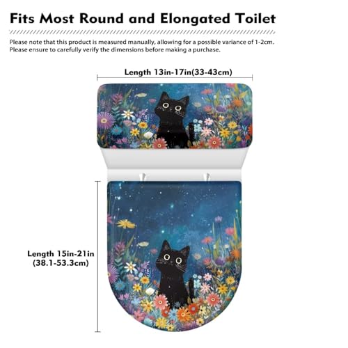 Christmas Bow Bell Toilet Tank Lid Cover and Toilet Seat Lid Cover 2 Pcs Set Toilets Covers with Elastic Cloth Fits Most Toilets Tanks & Lids