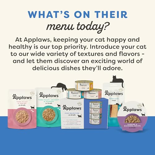 Applaws Natural Wet Cat Food in Gravy, Limited and Natural Ingredients, High Protein with No Artificial Additives, Fish Selection in Gravy (24 x 2.47oz Cans)