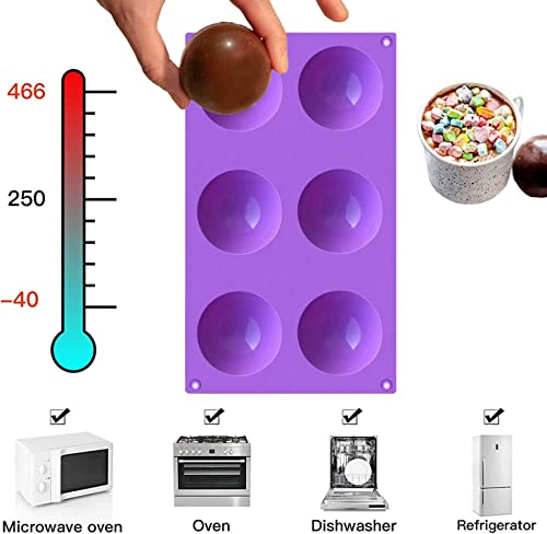 Hot Chocolate Bomb Mold Silicone Large Chocolate Sphere Mold Chocolate Ball Molds Silicone Hot Cocoa Bomb Molds 2.5
