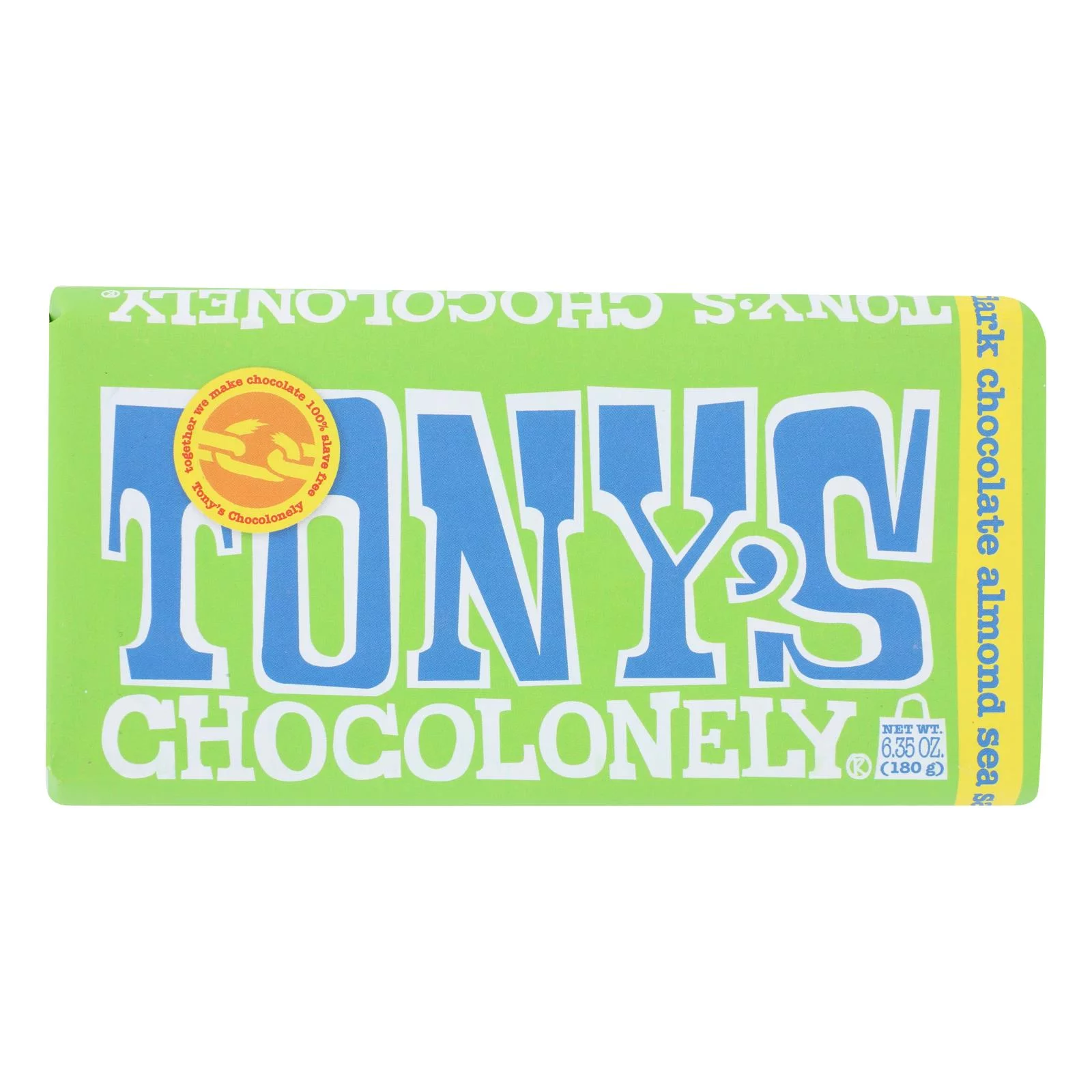 Tony's Chocolonely - Bar Chocolate Dark Almond Sea Salt 51% - Case of 15 - 6.35 OZ