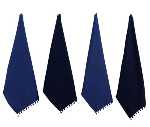 ACCENTHOME Christmas Kitchen Towels Set of 4 - Absorbent Cotton Dish Towel | Merry Christmas Printed Kitchen Linen Bar Towel | Durable Tea Towel For Table Mess & Drying Dishes - Hand Towels 20x28 inch