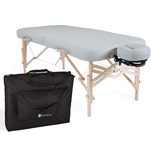 EARTHLITE Premium Portable Massage Table Package SPIRIT - Spa-Level Comfort, Deluxe Cushioning incl. Flex-Rest Face Cradle & Strata Face Pillow, Carry Case (30/32” x 73”) - Made in USA
