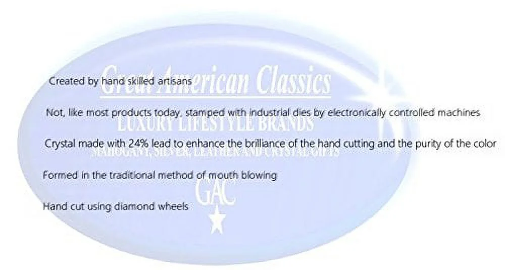 GAC Mouth Blown Large Glass Crystal Serving Bowl Perfect Fruit Bowl Round Salad Bowl