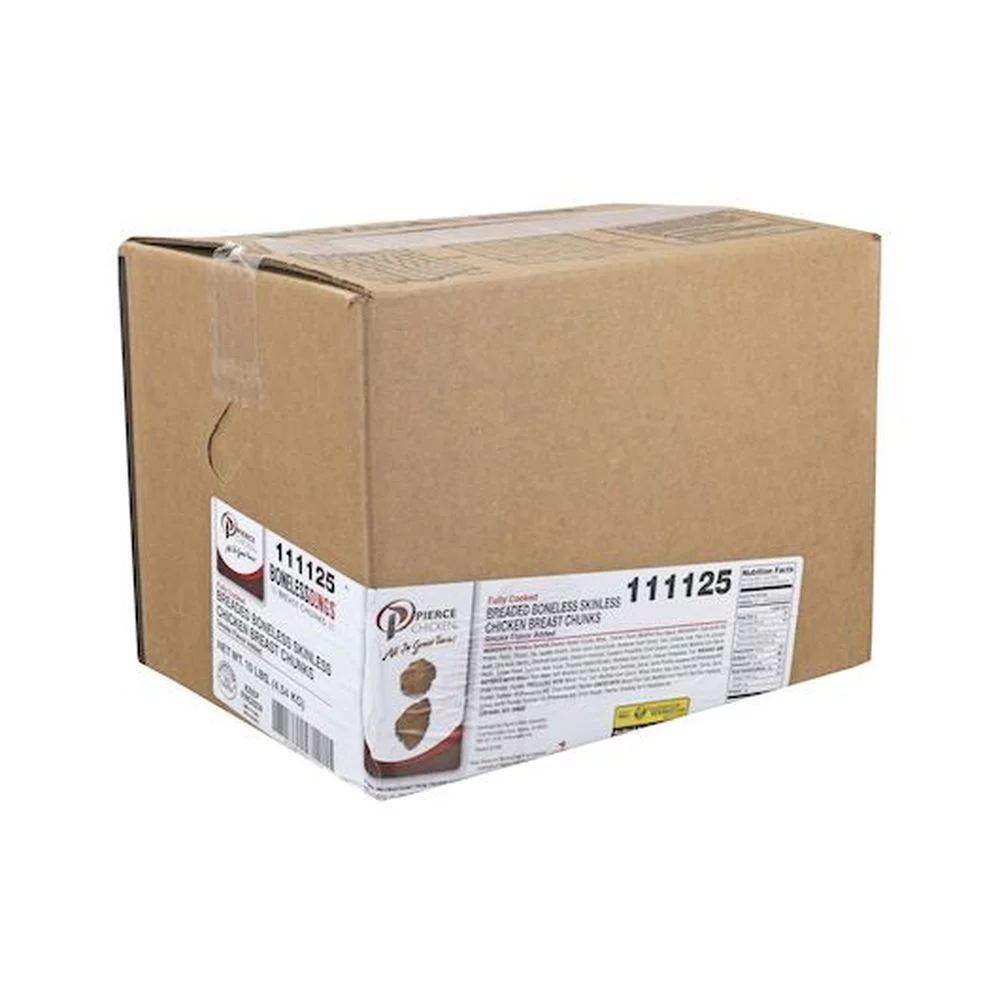 Pierce Chicken Marinated Breaded Boneless Chicken Breast Chunks, 5 Pound -- 2 per case