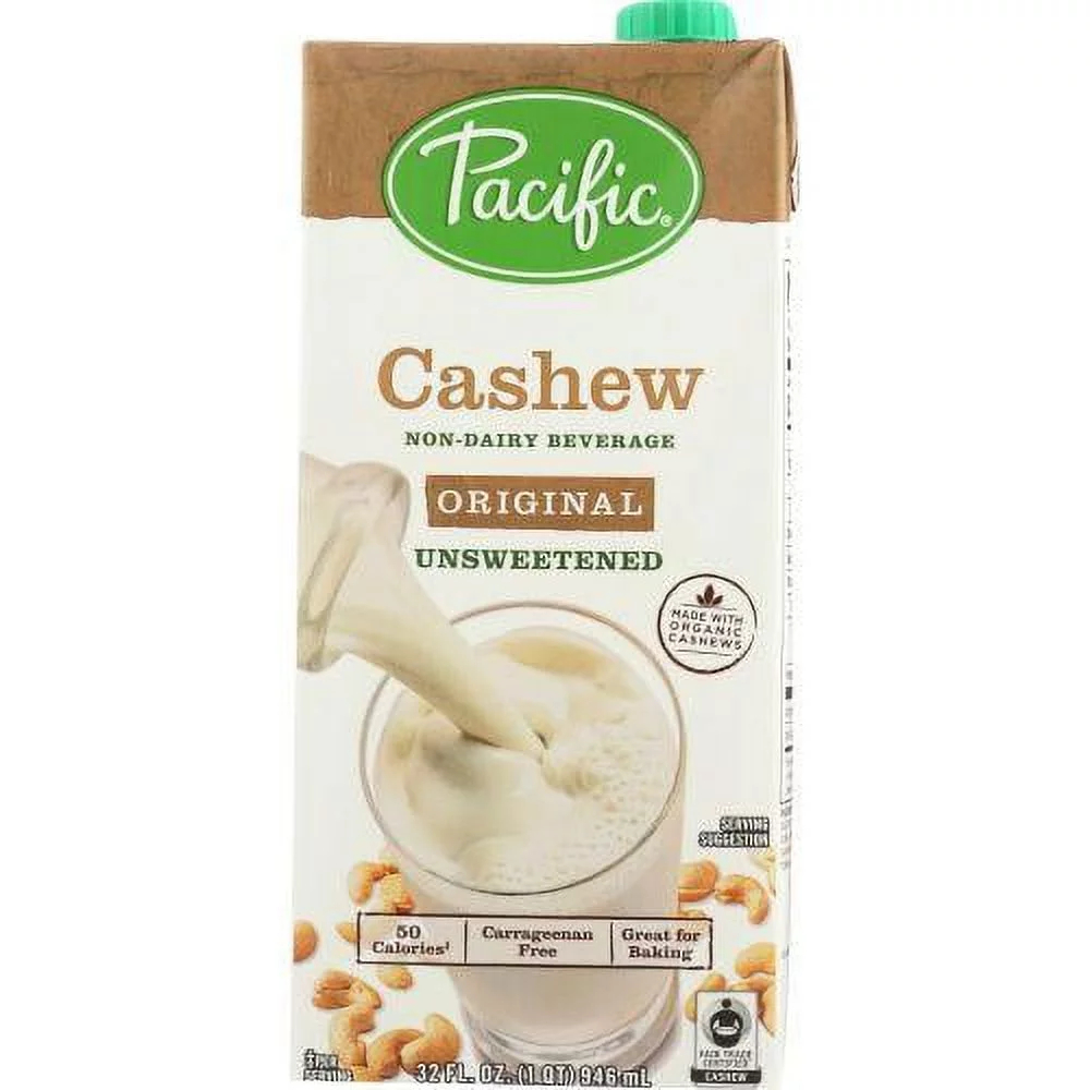 Pacific Foods Cashew Original Unsweetened, 32 fl oz (Pack of 6)