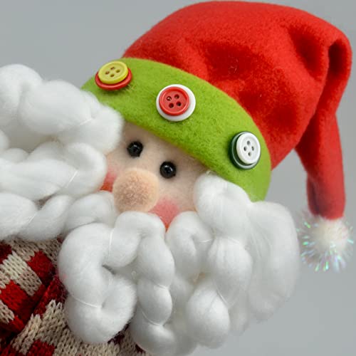 Christmas Tree Topper Snowman,Unique Holiday Xmas Decorations Funny Home Decor,Also Be Used As Curtain Tie and Hugger Wine Bottle,Red White Green